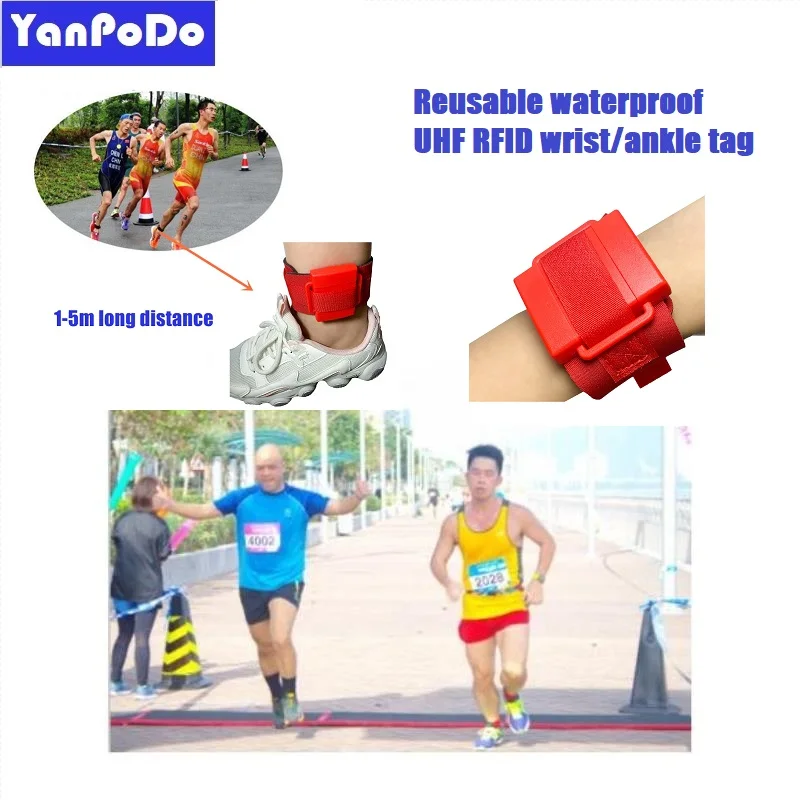 200pc/lot Waterproof Reusable UHF RFID Wristband Tag Long Range Timing Chip Transponder For Triathlon Cyling Swimming Timing