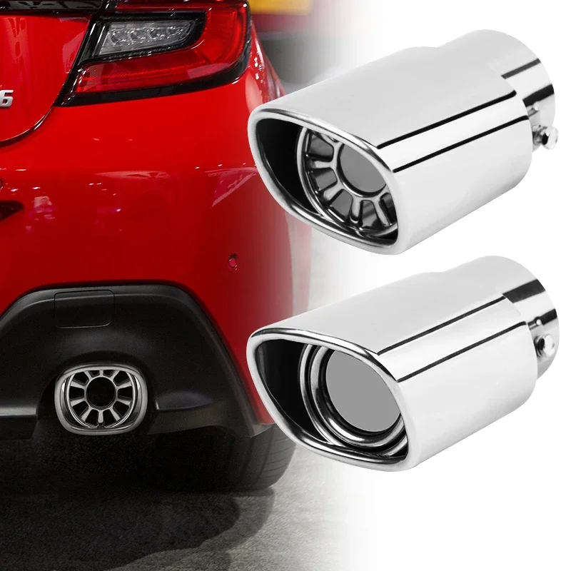 63mm uitlaatdemper pijp universele roestvrijstalen staart keel zilveren auto staartdemper decoratie auto-accessoires