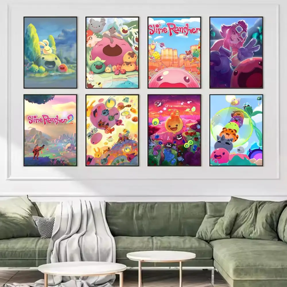 Game S-Slime Rancher Poster Trendy And Easy-to-Apply Wall Art Stickers For Home Decor And Dorm Room Walls