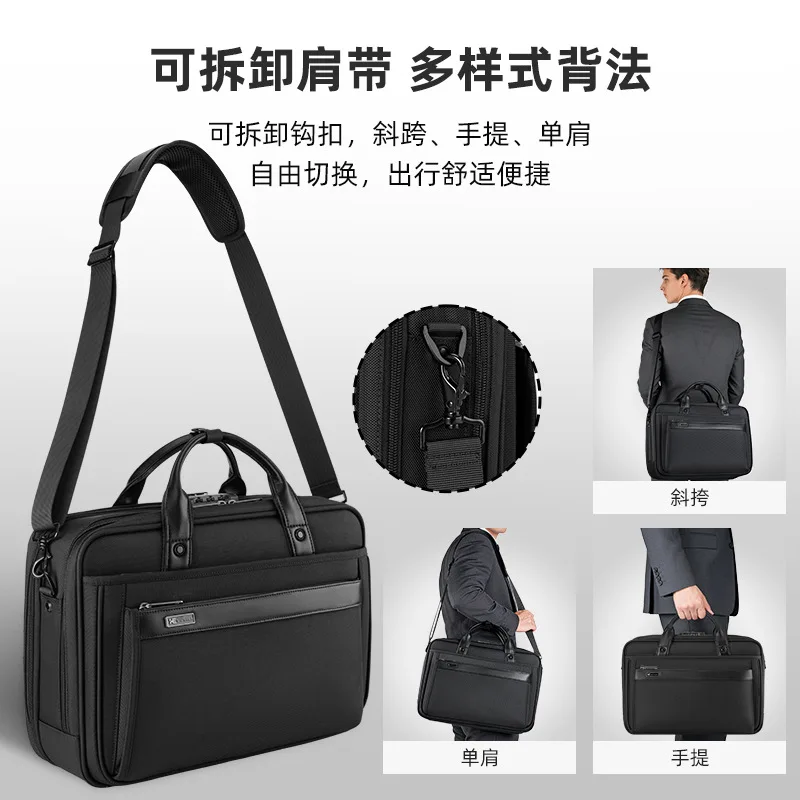 New Business New Shoulder Bag Password Lock Computer Bag Men's Messenger Storage