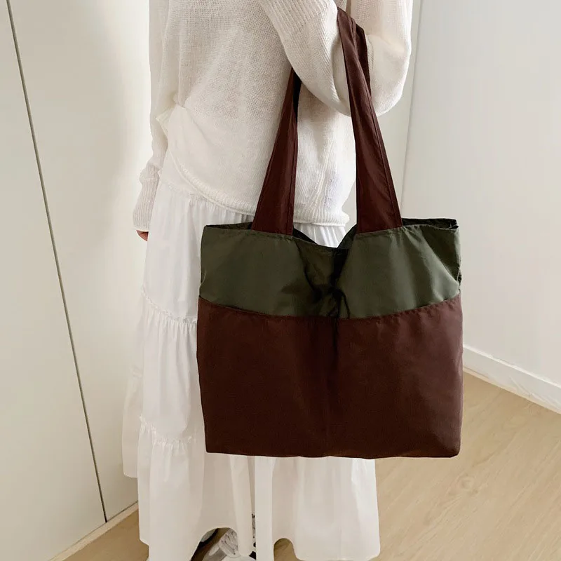 Shopping Bags Large Capacity Grocery Totes With Zipper Washable Reusable Simple Handbag Outdoor Heavy Duty New Fashion Bag