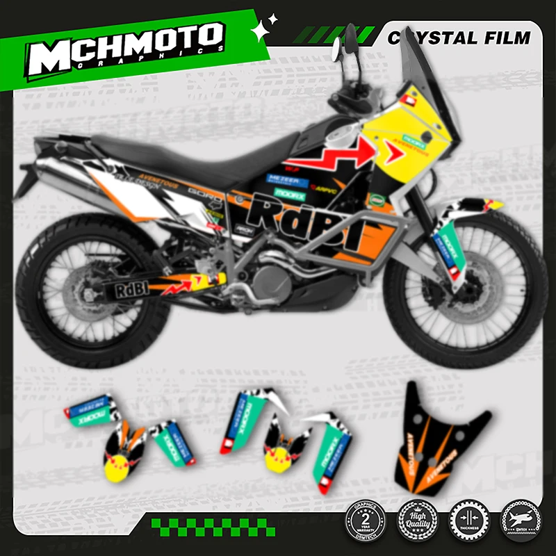 

MCHMFG Graphics Background Decals Stickers Kit for KTM 2003 2004 2005 2006-2016 ADV990 R S Number Name Custom