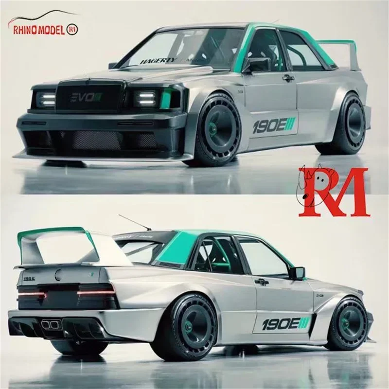 Rhino Model RM 1:64 MB 190 EVO II zilver limited999 gegoten modelauto