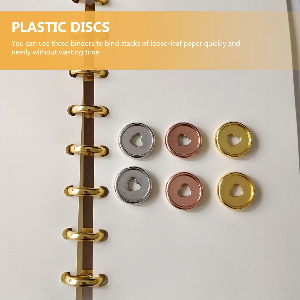 10 Pcs Heart Binding Buckle Disc Planners Discs Notebook Large Binder Clips Discbound Abs Round