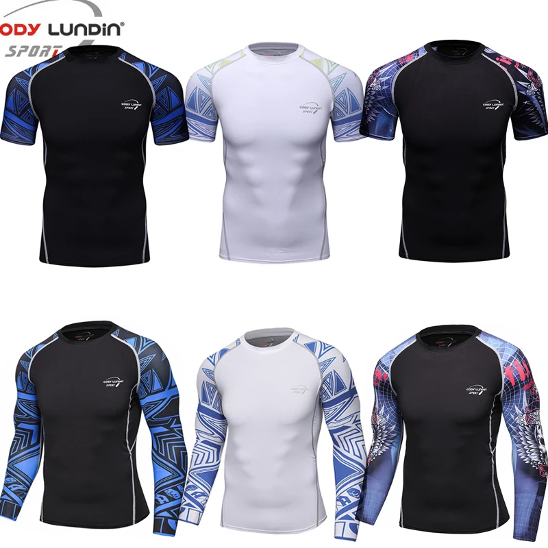 MMA BJJ Rashguard t-shirty wysypka straży dres Fitness koszulki bokserskie Muay Thai kompresja mężczyźni MMA Kickboxing sportowa koszulka