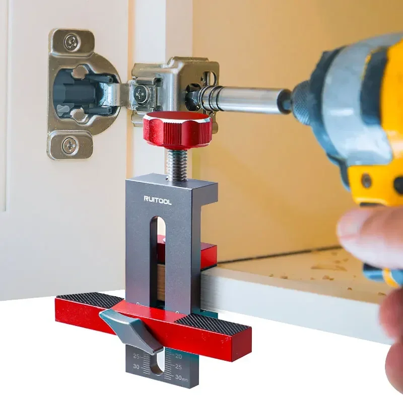 Adjustable Cabinet Door Installation Jig Woodworking Cabinets Frame Install Clamp Door Panel Quick Positioning Jig Aluminum Tool