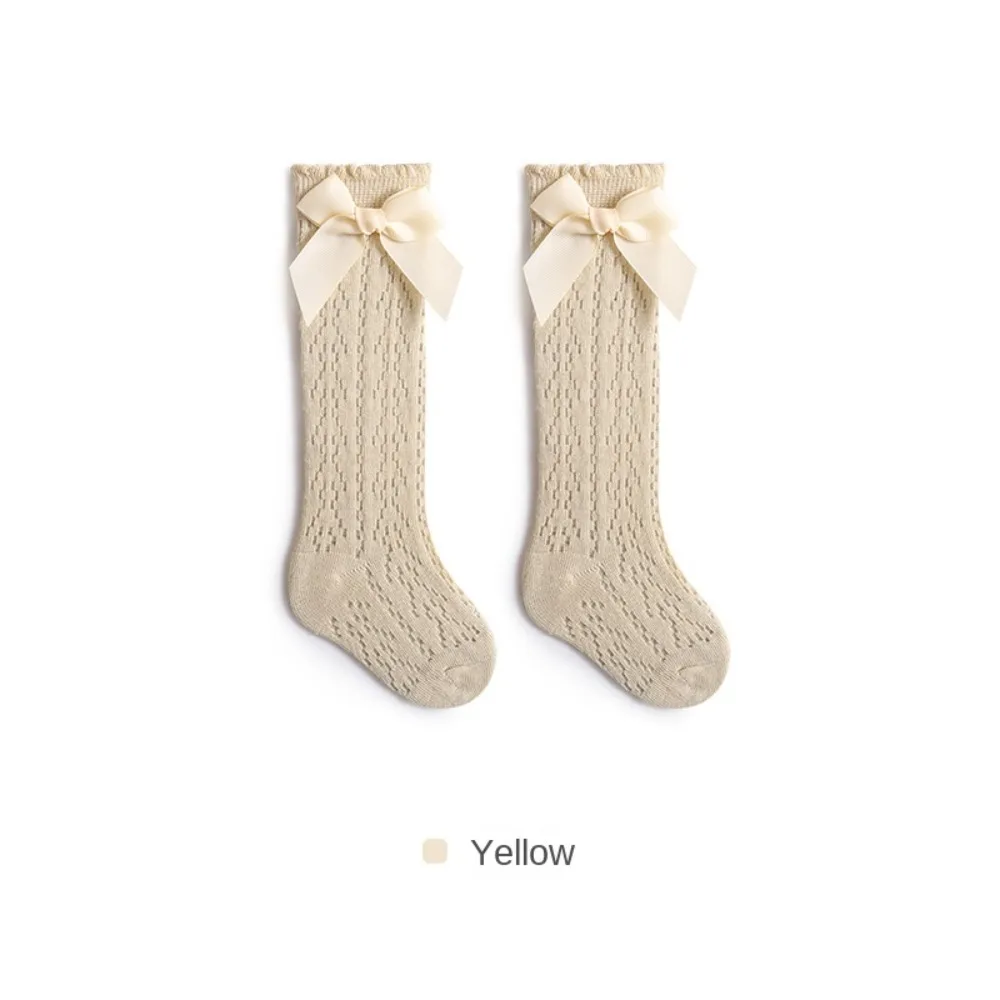 Soft Cotton Baby Knee High Socks Breathable Elastic Hollow Out Socken Mesh Boneless Baby Socks for 0-3 Years Old