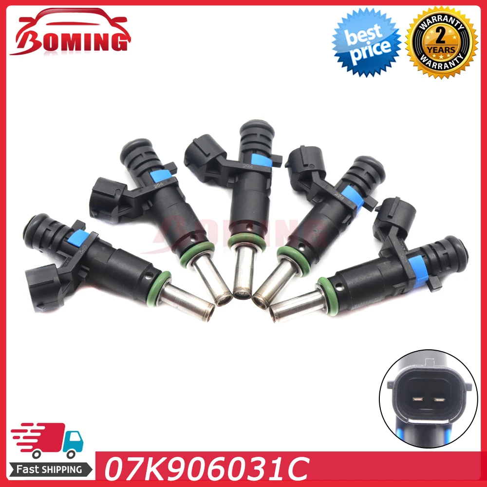 5PCS New Fuel Injectors 07K906031C For Beetle Golf Jetta Passat Rabbit 2.5L 007-2014 FJ1067