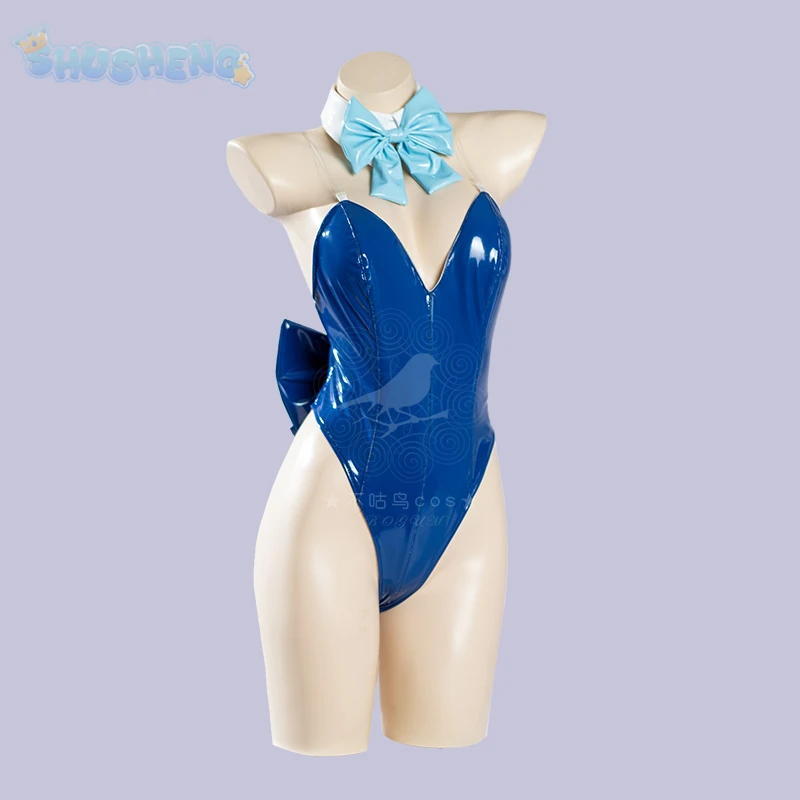 Asuma Toki Cosplay Game Blue Archive Costume Halloween party sexy blue leather swimsuit jumpsuit set wig and accessories uniform