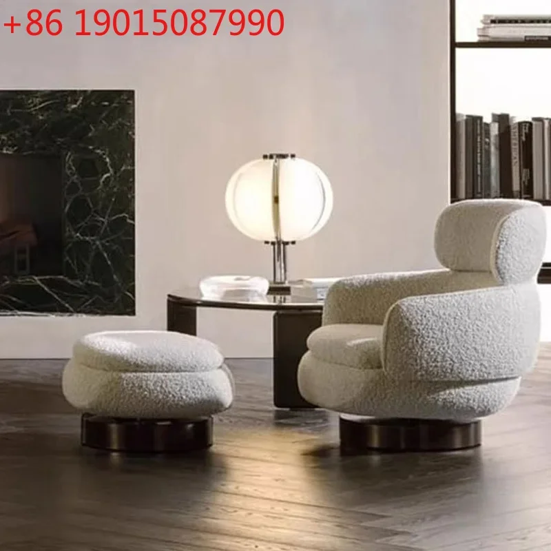 Light luxury home leisure chair Italian minimalist designer sofa chair living room single rotating sofa