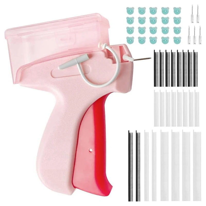 Mini Stitch-Gun Kit, Quick Clothing Fixer With Needles & Fasteners & Buttons, Tagging-Gun For Clothing