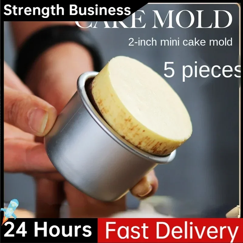 5PCS Mini Cake Mold Removable Non-stick Round DIY Cake Muffin Baking Mold Mould Tool Set Cup Cake Tin Bakewares