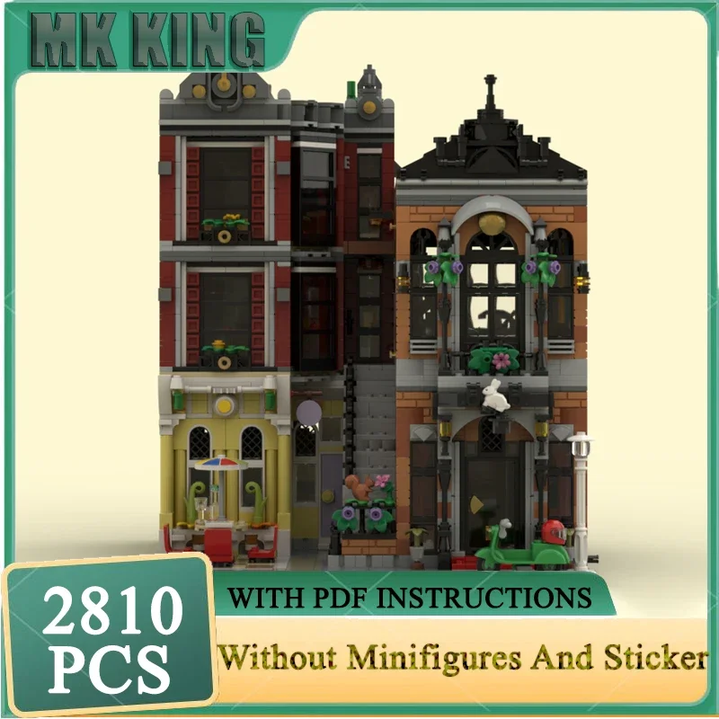 

Moc Building Block Modular Downtown Magic Shop Model Technology Brick DIY Assembly City Street View Toy Holiday Gifts