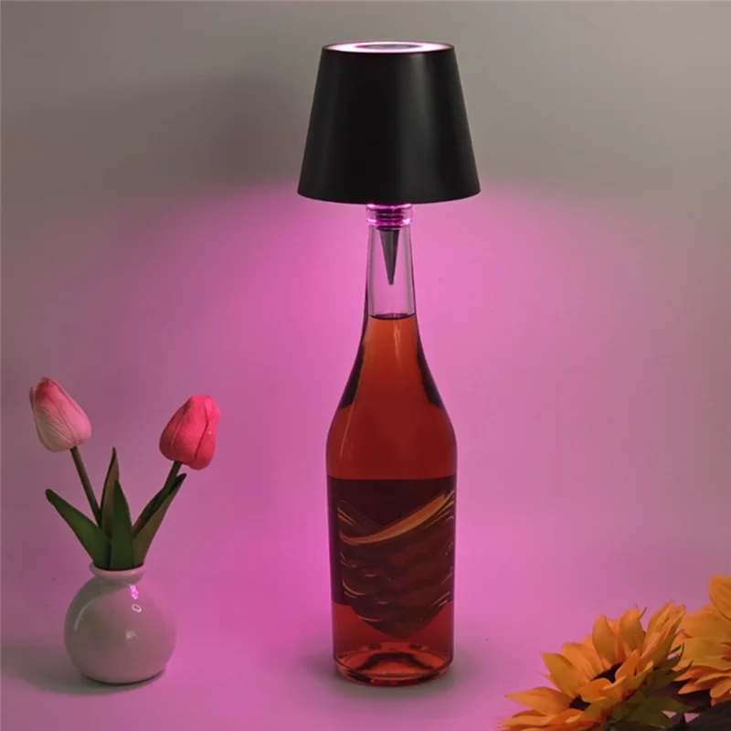 H-W LED garrafa luz toque lâmpada de mesa sem fio RGB e 3 cores garrafa lâmpada para restaurantes e bares internos/externos