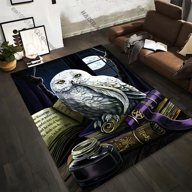 Tapis imprimés « Sagesse, Magie, Hibou, Clair de Lune, Étude » en 21 tailles, Tapis de yoga pour adultes, Décoration de salon, Paillasson personnalisé
