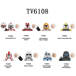 TV6108 Building Blocks 8pcs/set Commdander Fox Figures Commander Ganch Brick Clone Commander Bly Figure mini Assembly Toys