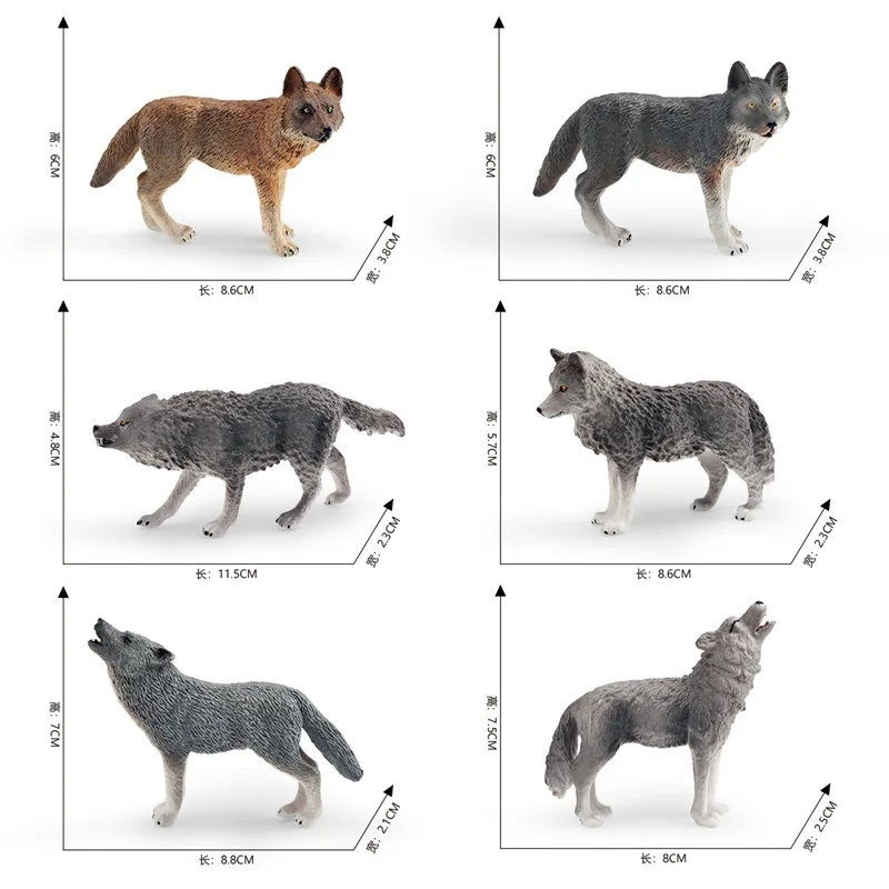Animal World Roaring Wolf Little Grey Wolf Arctic Wolf Children\'s Cognitive Model Static Decorative Toys home accessories