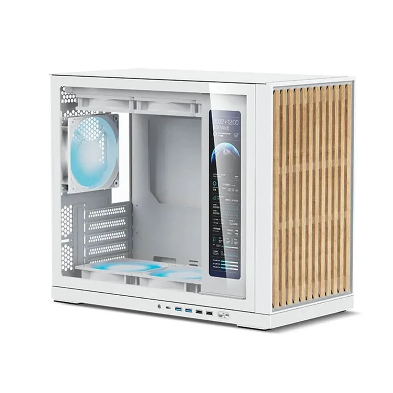 TYPEC Secondary Screen 360 Water-cooled Host Box, Flash Scale G600 Chassis Portable Solid Wood MATX Side Transparent
