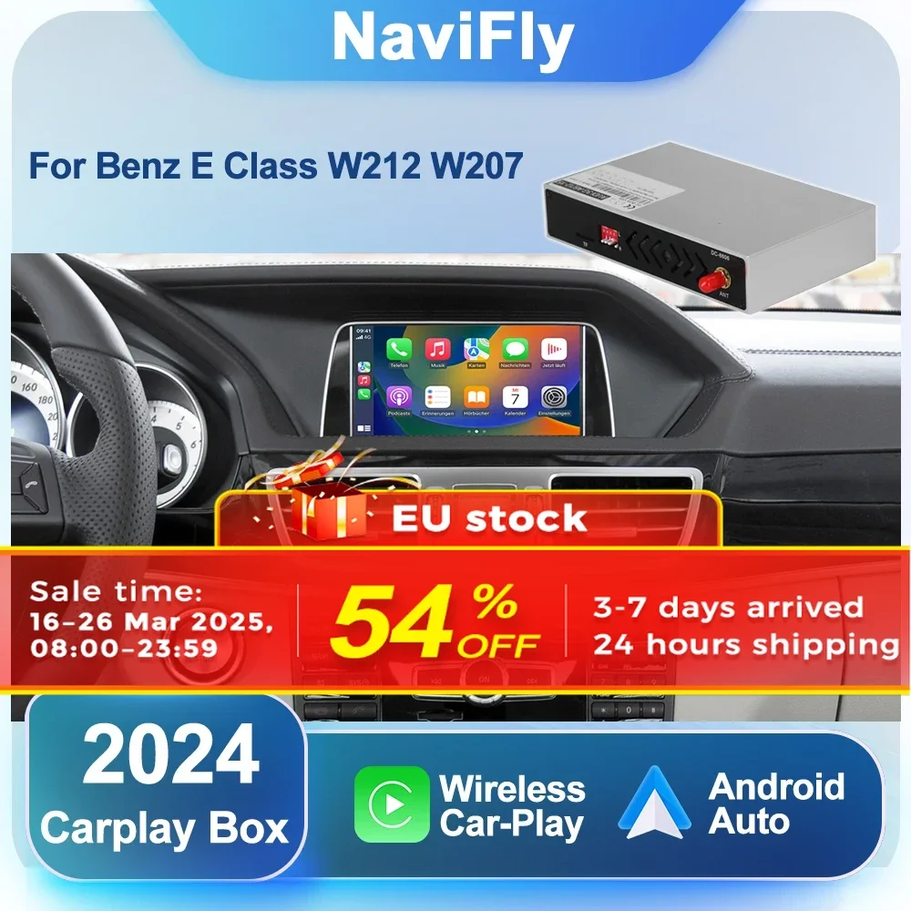 NaviFly EU Wireless CarPlay Box Android Auto Interface Box For Mercedes-Benz E Class W207 W212 S212 2009-2015 Mirror Link AI BOX