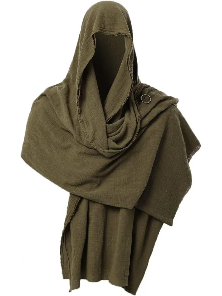 

Post Apocalyptic Shawl Scarf Shaman Cowl Medieval Costume Sash, Gothic Steampunk Style, Halloween Costume