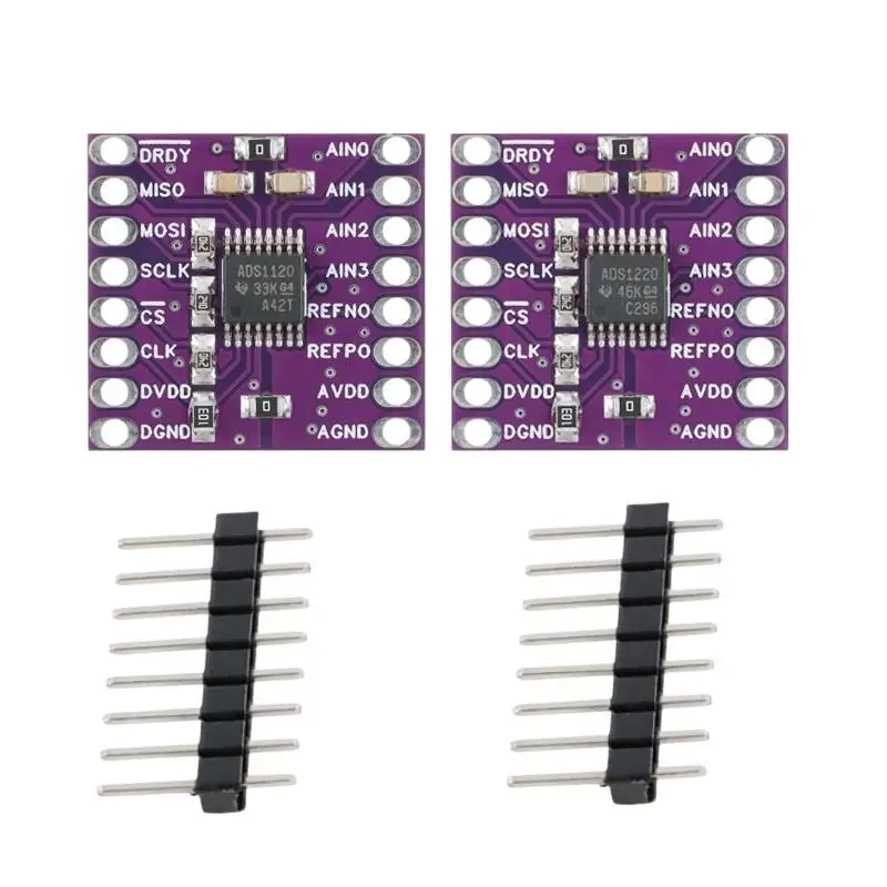 1 Set I2C Low Power 24 Bit Analog-to-Digital Converter ADS1120/ADS1220 ADC 16 Bit 24 Bit Converter Module