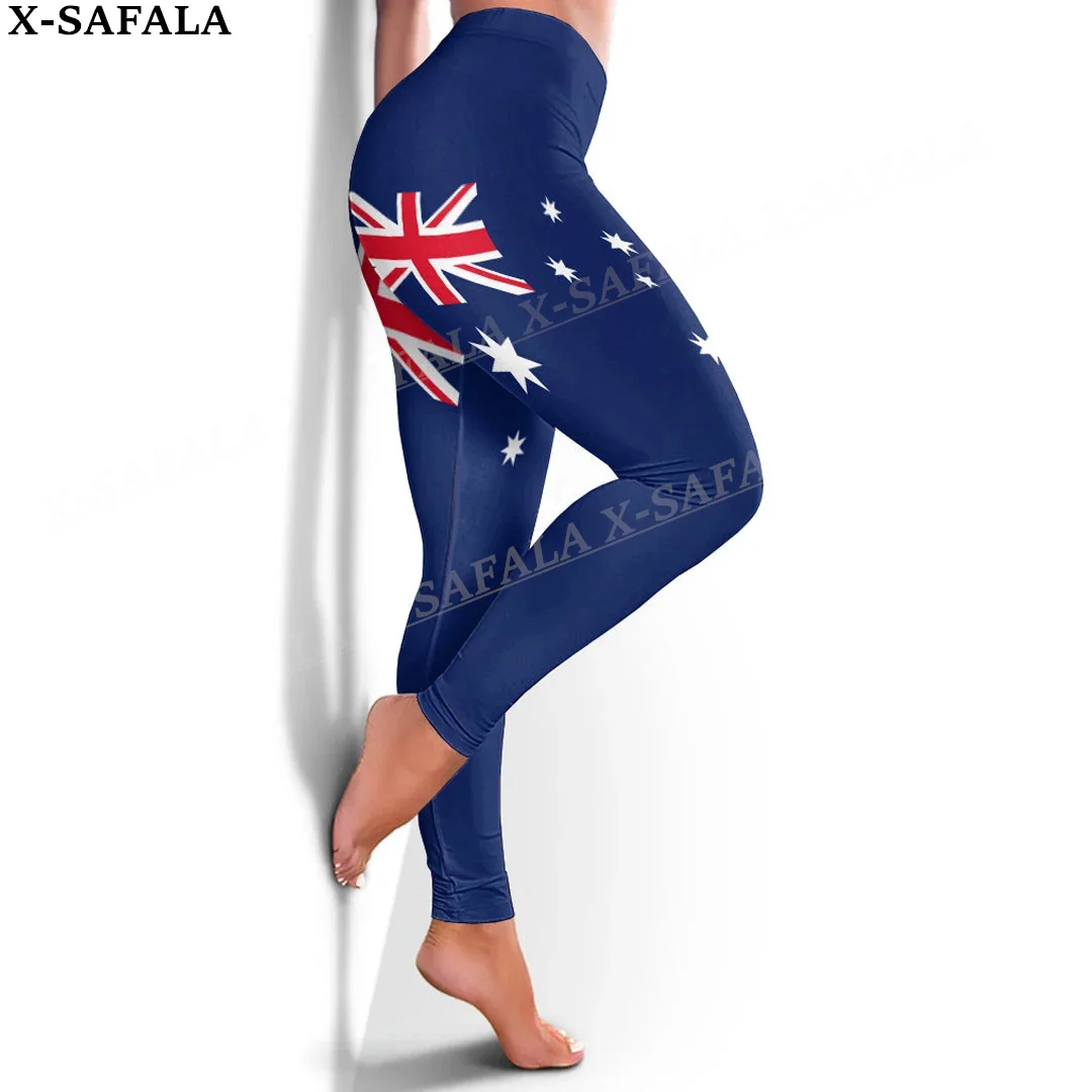 Australia Coat Of Arms Love Country Leggings 3D Print Women Yoga Girl Stretch GYM Slim High Waist Legging Summer Sports-1