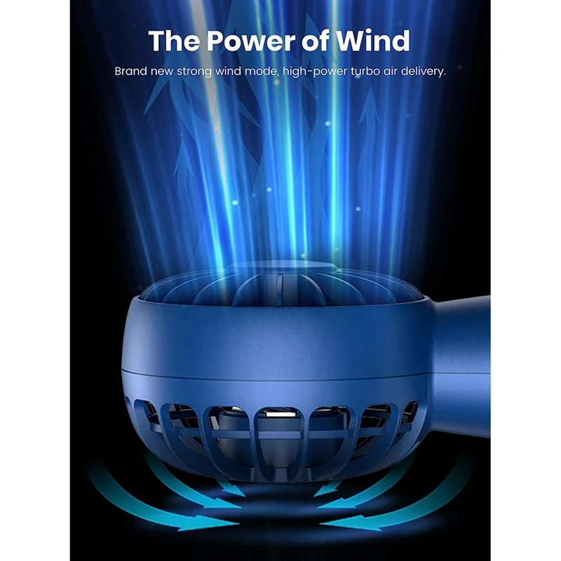 2 Pack Handheld Fan Rechargeable Mini Fan Personal Fan With 3 Speeds Fan Fit For Home, Office, Travel