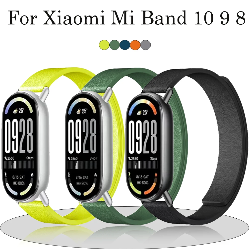 Magnetisches Armband, Silikon-Schlaufenarmband für Xiaomi Mi Band 10 9 8, austauschbares Armband Correa für Xiaomi Band 10 Sportarmband