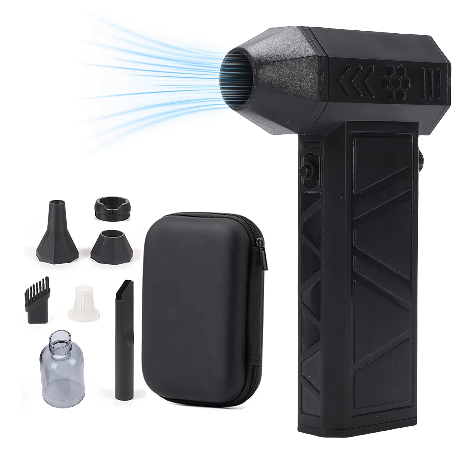 

Ручной турбовентилятор, вакуумный комплект, 140000 об/мин, воздуходувка, беспроводная воздушная тряпка с бесщеточным двигателем, светодиодная подсветка, 3 скорости, длительное использование