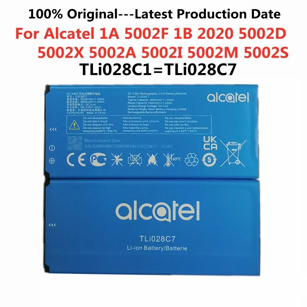 3000mAh TLi028C7 100% batería Original TLi028C1 para Alcatel 1A 5002F 1B 2020 5002D 5002X 5002A 5002I 5002M 5002S batería
