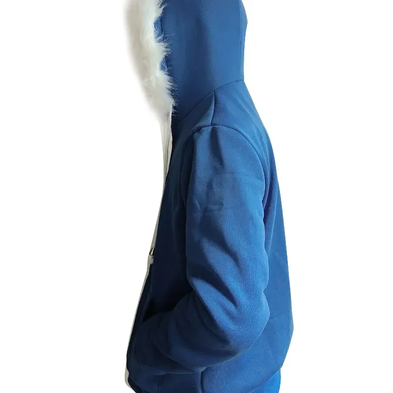 aa69Game Undertale Sans Skeletons sudaderas con capucha máscara huesos Cos abrigo azul disfraz de Halloween Cosplay guantes de esqueleto Unisex