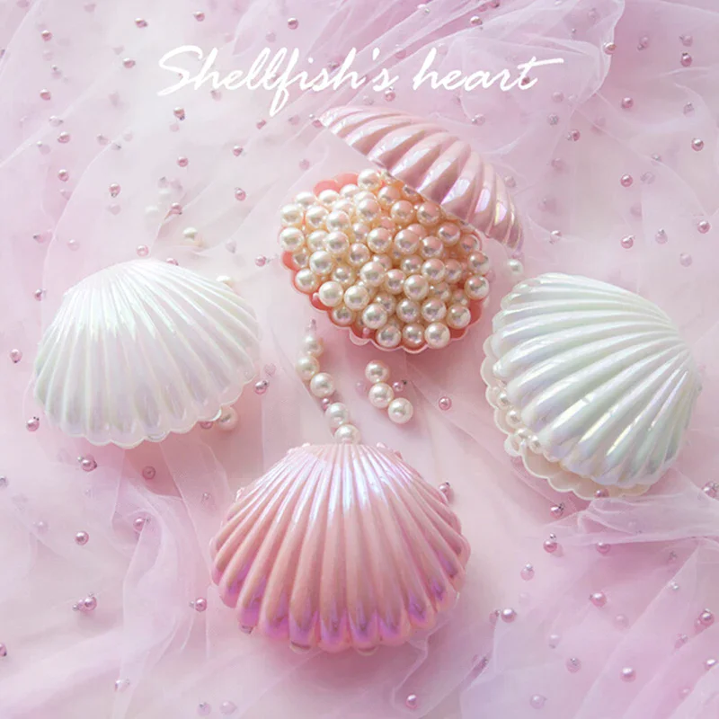 Shell Ring Necklace Earrings Jewelry Storage Organizer Box Case Charm Gift