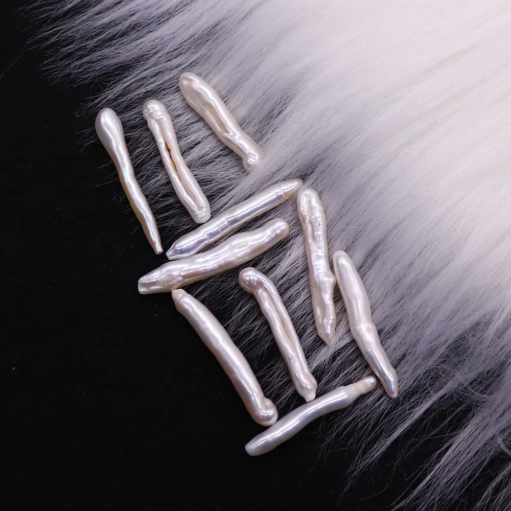 

White Natural Freshwater Pearl Bead Toothpick Shape Nonporous Pearl Loose Bead DIY Making Necklace Earring Jewelry Accessory 1pc
