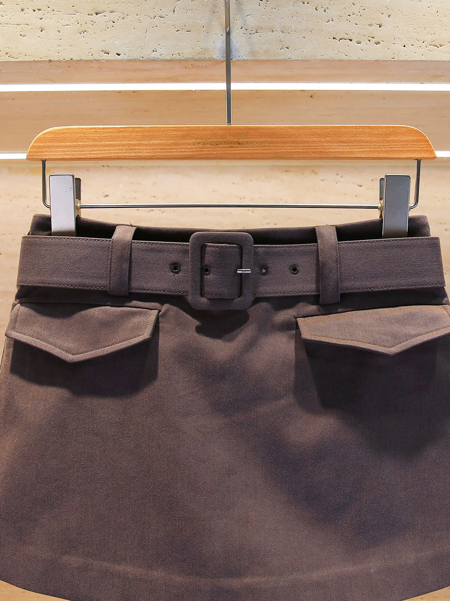 Spódnico-spodnie damskie z wysokim stanem, w kształcie litery A, modne, z paskiem, codzienne spodnie z prostymi nogawkami, kolekcja jesienna.