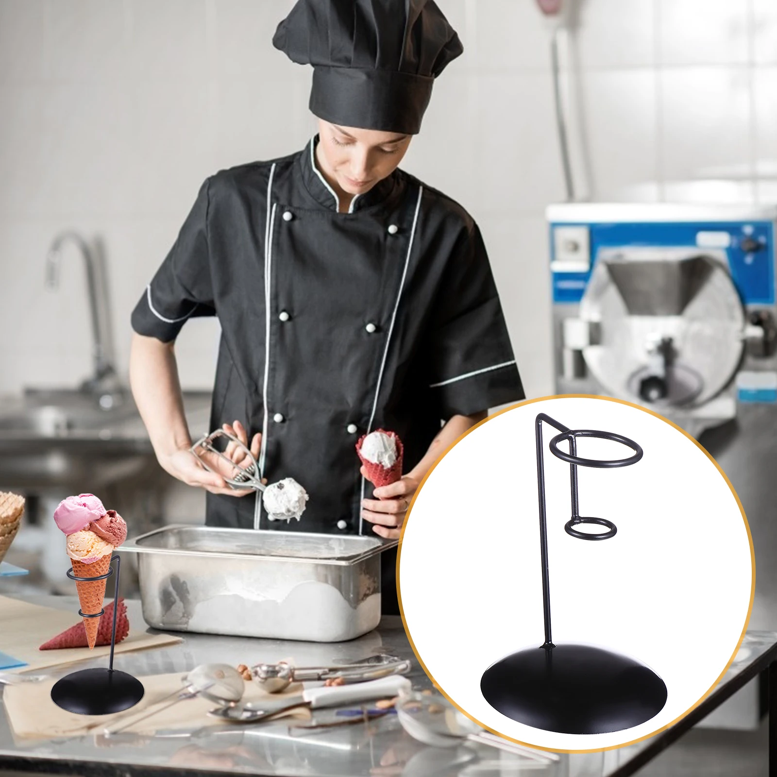 

Ice Cream Stand Cone Holder Rack Shelf Food Support Bracket Dessert Table Display Tool Premium Material Practical Use Strong