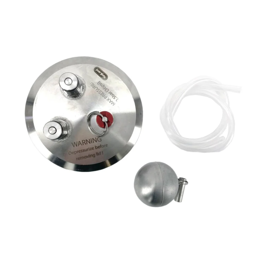 KegLand 4 Inch Tri-Clover Kegmenter Lid with  Balll Lock Posts Floating  Dip Tube and Pressure Relief Valve Beer Home Brewing