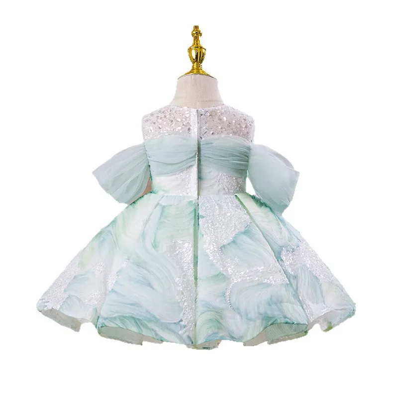 فساتين فتاة الزهور للأطفال الصغار الأميرة تول الدانتيل الديكور فساتين التواصل الأول عيد الميلاد هدية الكريسماس حفل زفاف عيد ميلاد