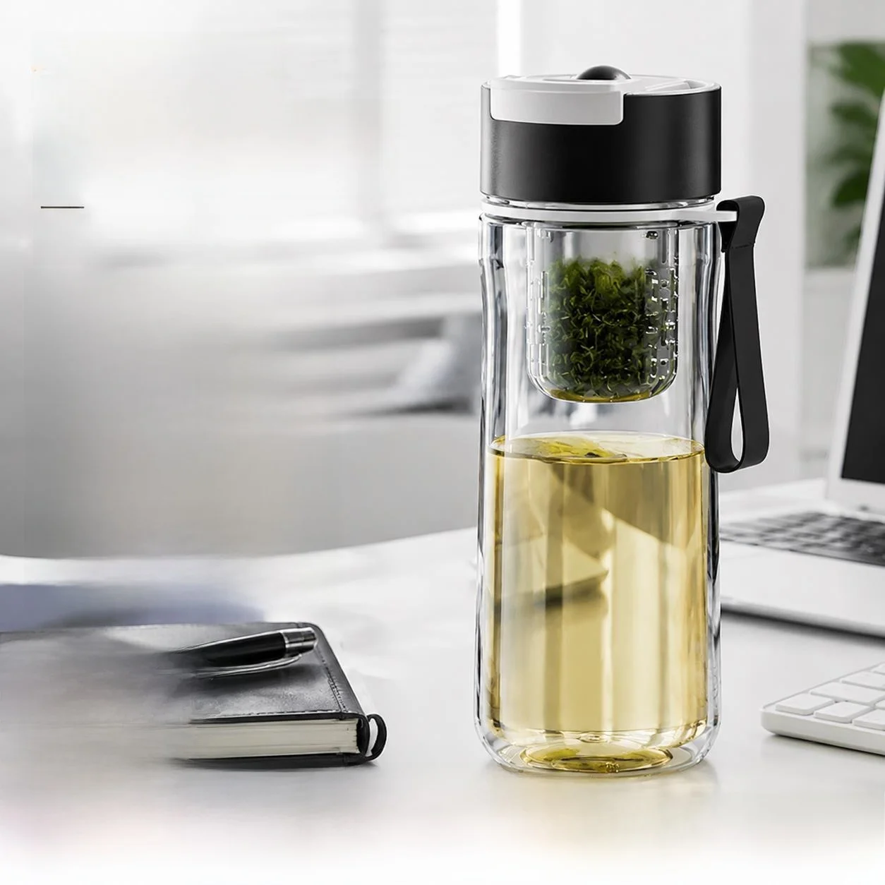 

High-Temperature Resistant Tritan Water Cup Food Grade Hot Water Separation Tea Cup Straight Drinking Cup for Young People