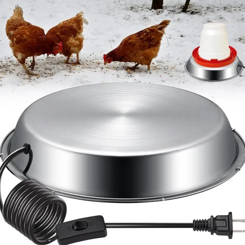 Heated Chicken Waterer Temperature Adjustable Poultry Hot Water Base For Cold Weather Winter Farm De-Icing Water Solution For