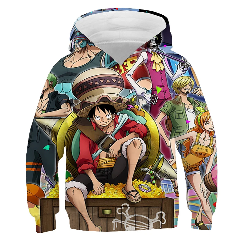 One Piece Hoodie Kids hooded Sweatshirt Anime Luffy Hoodie Kids Clothes Boys Girls Long Sleeve Autumn Warm Pullover Casual Tops