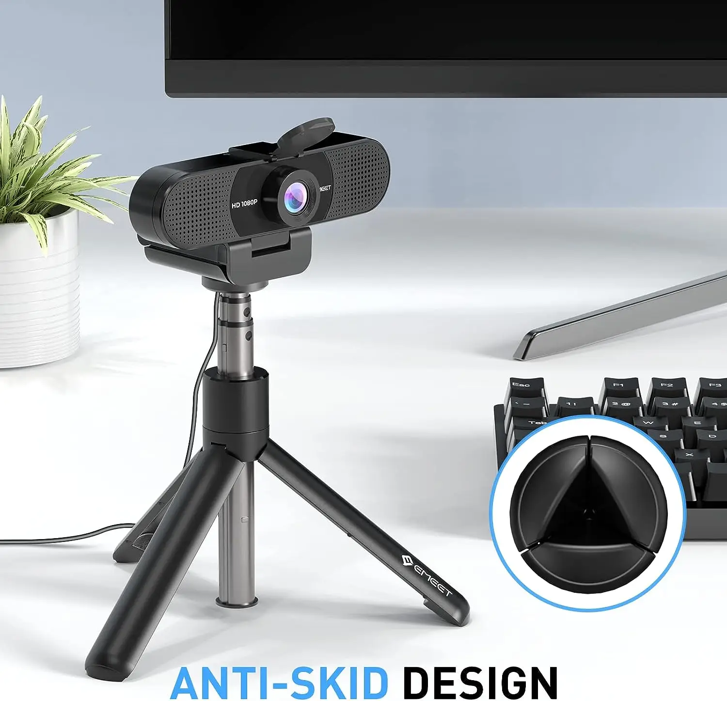 1080p Webcam Full HD Web kamera emeet c960 mit Stativ & Mikrofon Computer kamera mit Ständer für Zoom/Skype/Youtube/Facetime – Detail 9