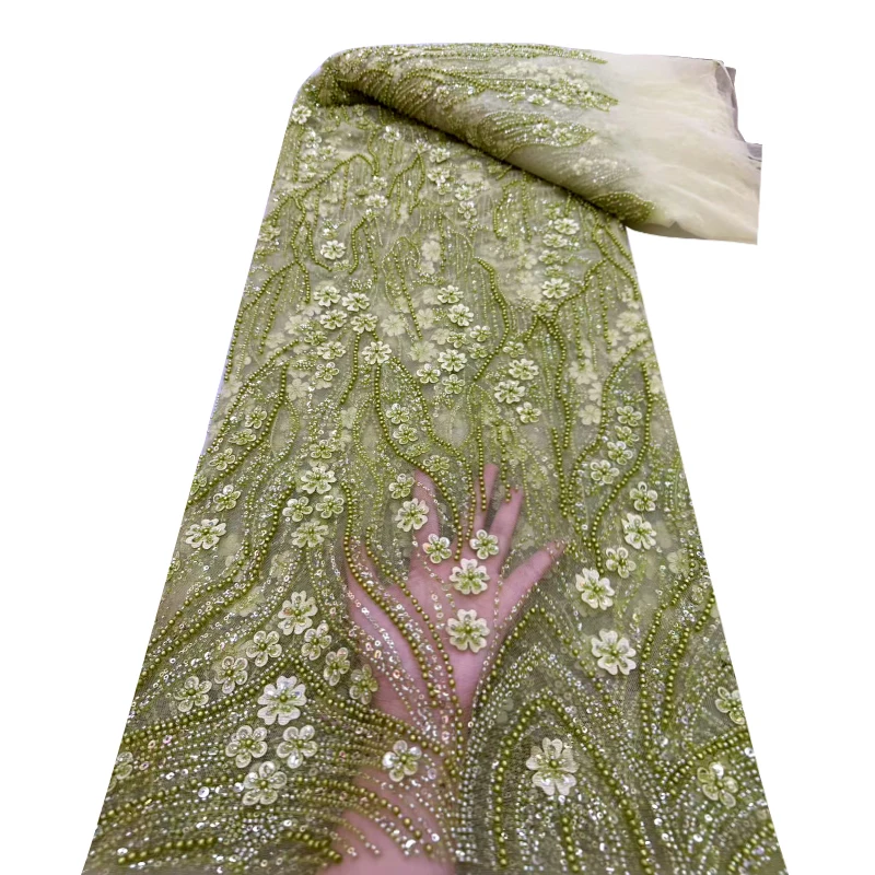 Новейшее французское 3D сетчатое кружево, расшитое бисером, ткань 2022, африканское, Нигерия, расшитое блестками, тонкое сетчатое кружевное женское свадебное платье