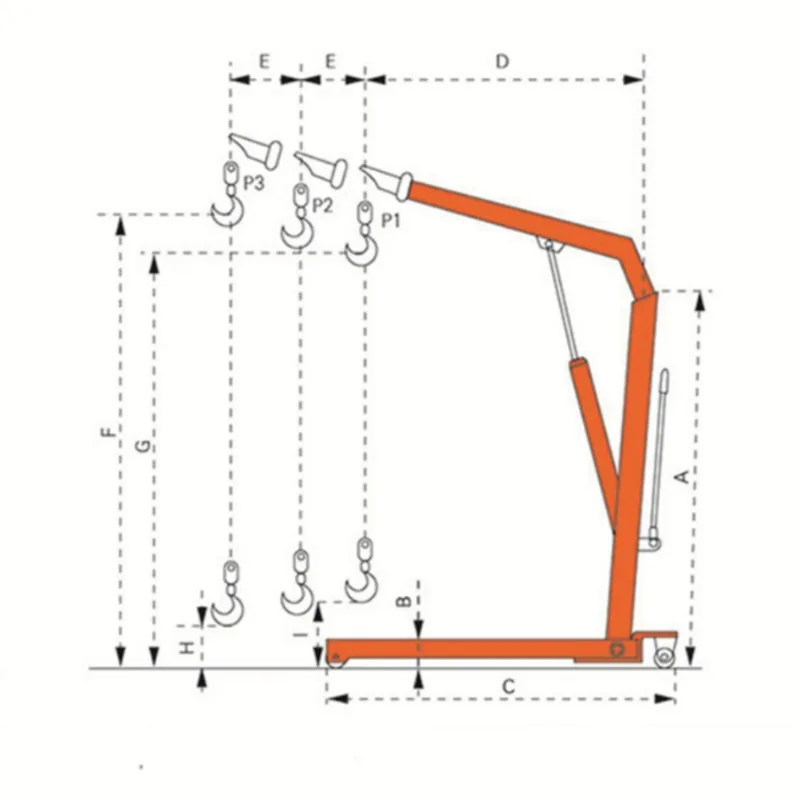 European single arm crane LH-D10 single arm crane mobile folding hook handling tray small crane