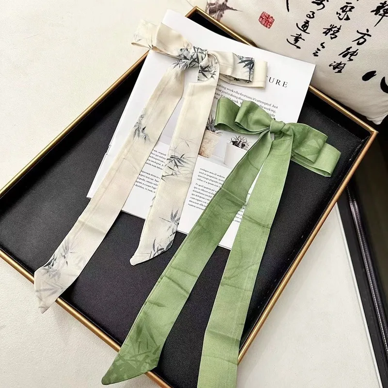 

Chinese Style Ink Painting Bamboo Hair Band Hanfu Decor Hair Ribbon Long Scarf Versatile Hair Accessory for Women Wear