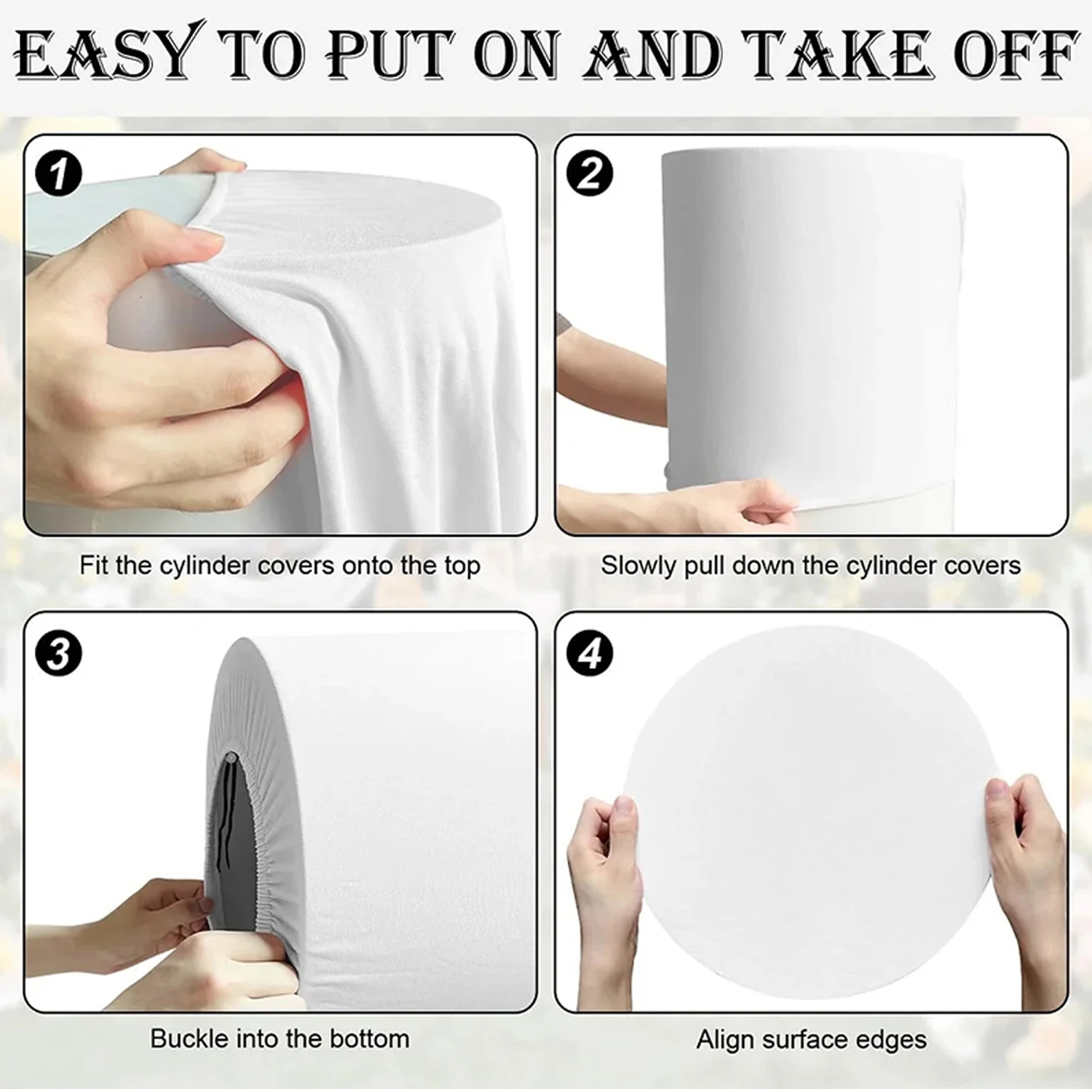 فقط غطاء 5 قطعة/المجموعة اسطوانة الركيزة حامل يغطي مرنة اسطوانة عمود الحلوى حامل القماش يغطي لحفل الزفاف #4