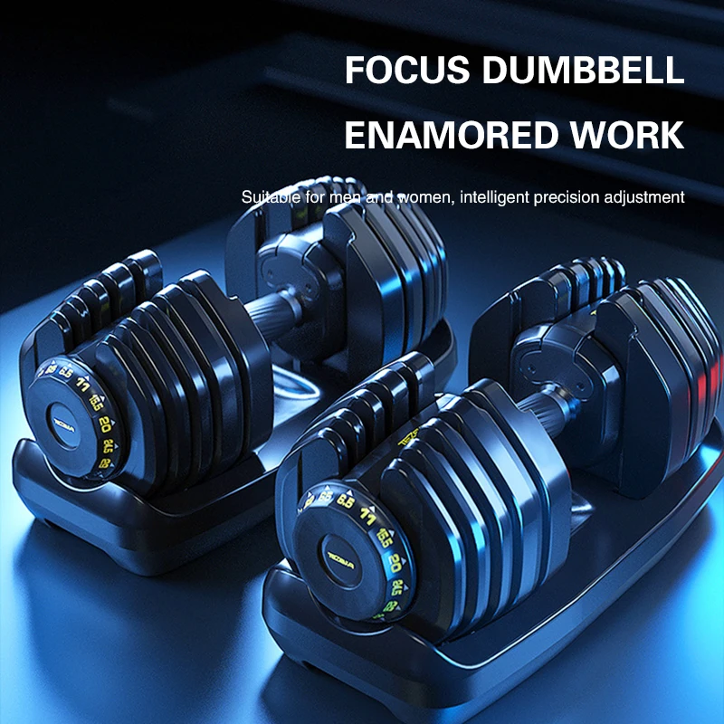 Single Adjustable Dumbbell 50Lb Adjustable Dumbbell Set with Tray for Workout Strength Training Fitness Adjustable Weights