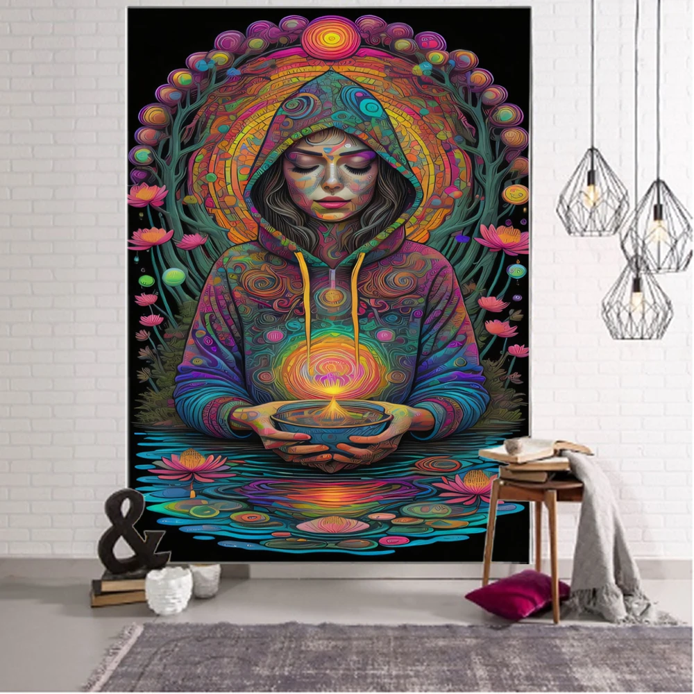 

Yoga meditation Madonna background decoration tapestry Mandala Bohemian hippie wall decoration tapestry Home decoration