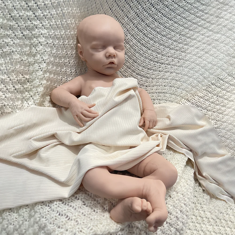 Lifelike 18 Inch Silicone Reborn Baby Dolls Lifelike Newborn Sleeping Girl Handmade Real Life Soft Weighted Body Gift Toy