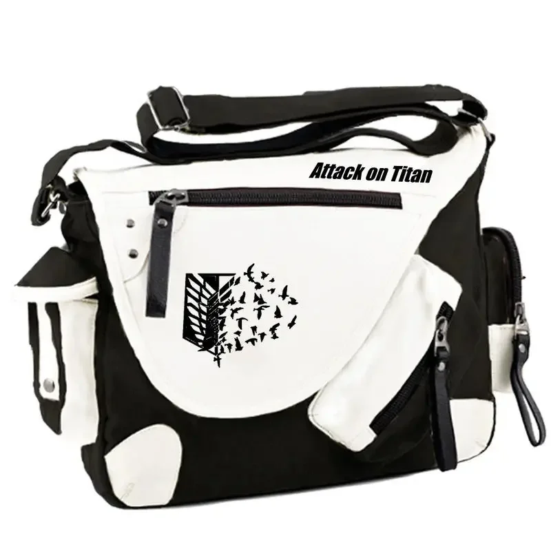 QQ8 Anime Peripheral Attack on Titan Crossbody Bag Secondary Dimension Single-Shoulder Bag Schoolbags for Boys and Girls5Lk￥