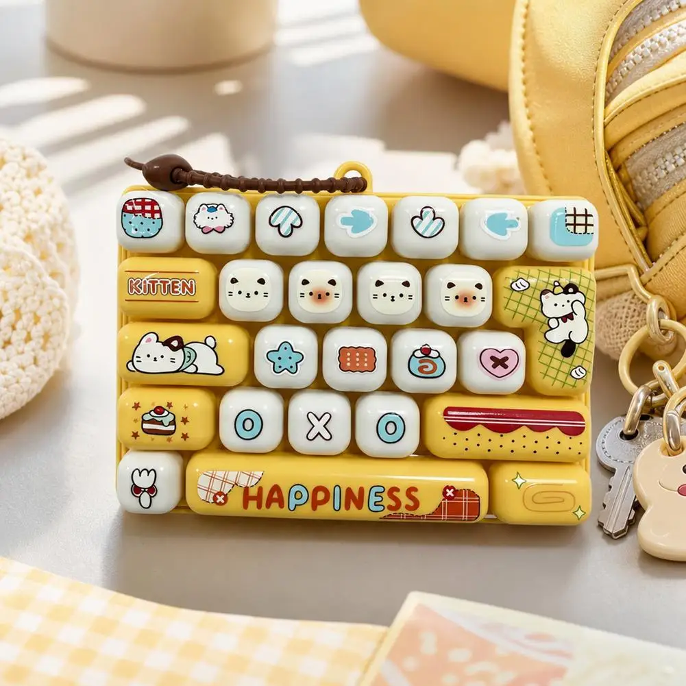 NEW26Grid Keycap Clicker Anti-Stress Fidget Tastatur-Schlüsselanhänger Entspannungsknopf Cartoon Handentspannung Partygeschenk 26-Tasten-Schlüsselanhänger – Detail 8